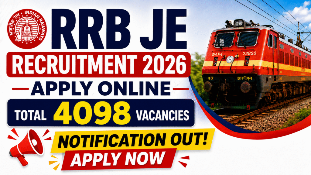 RRB JE Recruitment 2026 Apply Online